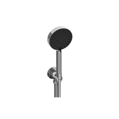 Contemporary Handshower with Wall Bracket and Integrated Wall Supply Elbow Fluted Knurled