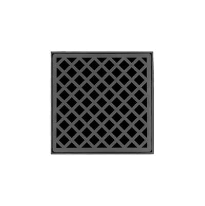 5'' x 5'' XD 5 High Flow Complete Kit with Criss-Cross Pattern Decorative Plate in Gunmetal with ABS Drain Body, 3'' Outlet by Infinity Drain