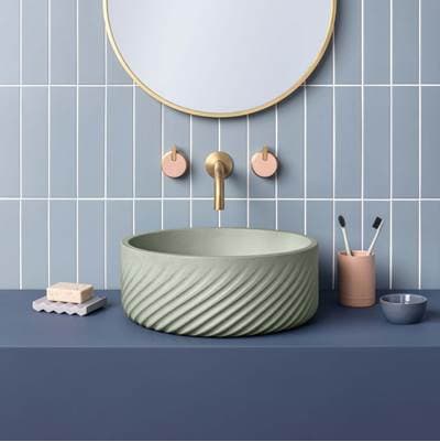 Mila Vessel Bathroom Sink In Ash by Kast Concrete Basins