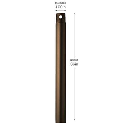 36 Inch Ceiling Fan Downrod by Kichler Lighting