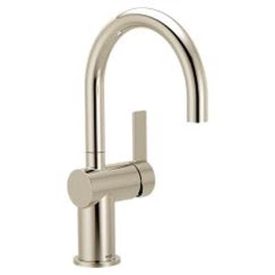 Polished nickel one-handle bar faucet