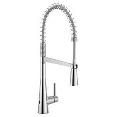 Chrome one-handle kitchen faucet by Moen