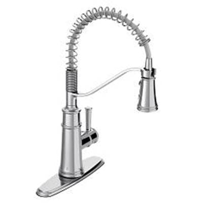 Chrome One-Handle Pulldown Kitchen Faucet by Moen
