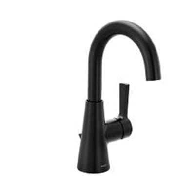 Matte black one-handle bathroom faucet