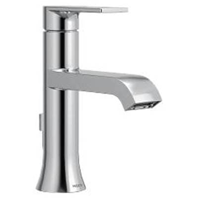 Chrome one-handle bathroom faucet by Moen