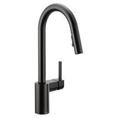 Matte black one-handle pulldown kitchen faucet