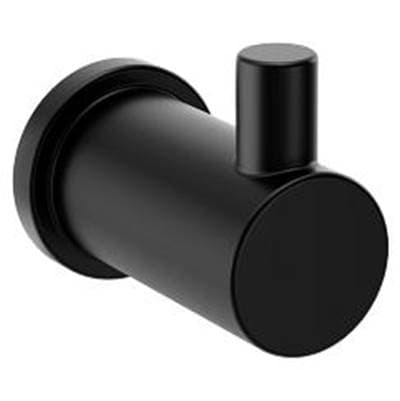 Matte black single robe hook