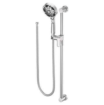 5-Function Massaging Handshower with Toggle Pause, Includes 30-Inch Slide Bar and 69-Inch Hose, Chrome