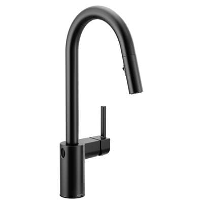 Align Motionsense Wave One-Sensor Touchless One-Handle High Arc Modern Pulldown Kitchen Faucet with Reflex, Matte Black by Moen