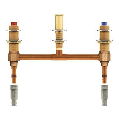 M-Pact Two Handle Roman Tub Valve with 10-Inch Centers 1/2-Inch PEX and 1/2-Inch Cold Expansion PEX Adapters