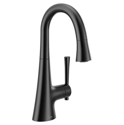 Kurv Matte Black One-Handle High Arc Bar Faucet by Moen