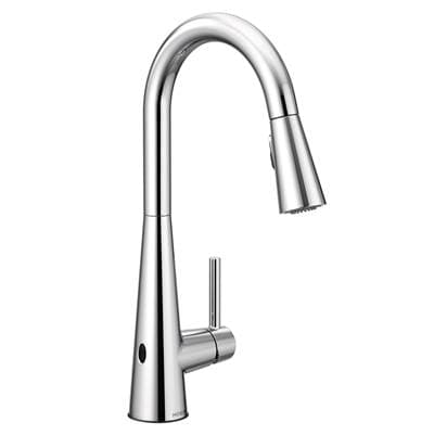 Sleek Motionsense Wave Sensor Touchless One-Handle High Arc Pulldown Modern Kitchen Faucet Featuring Power Clean, Chrome