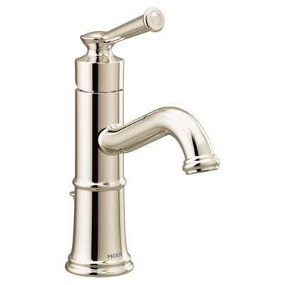 Belfield One-Handle Bathroom Sink Faucet with Drain Assembly and Optional Deckplate, Polished Nickel