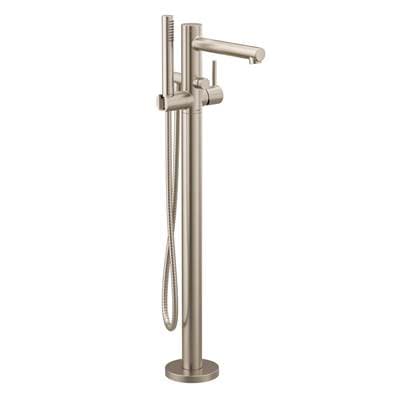Align One-Handle Freestanding Floor Mount Tub Filler with Handshower, Brushed Nickel by Moen