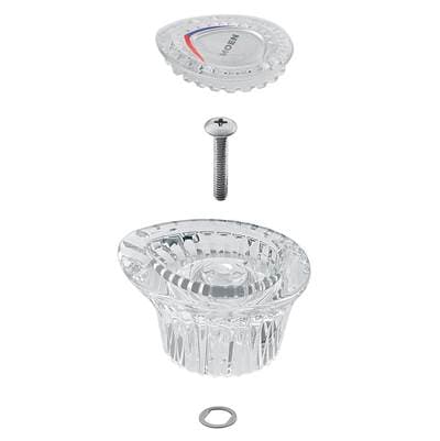 Chateau Collection Replacement Tub and Shower Faucet Knob Handle Kit, Chrome and White Insert by Moen