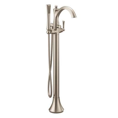 Wynford One-Handle Freestanding Floor Mount Tub Filler with Handshower, Includes Interchangeable Handle, Brushed Nickel by Moen