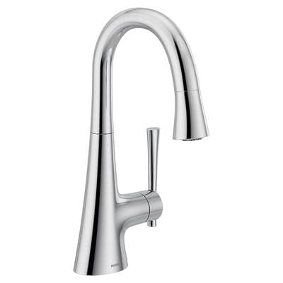 Kurv Chrome One-Handle High Arc Bar Faucet by Moen