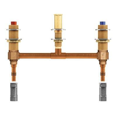 Two Handle Roman Tub Valve 10'' Centers Pex with 1/2'' Cpvc Adapters, Unfinished by Moen