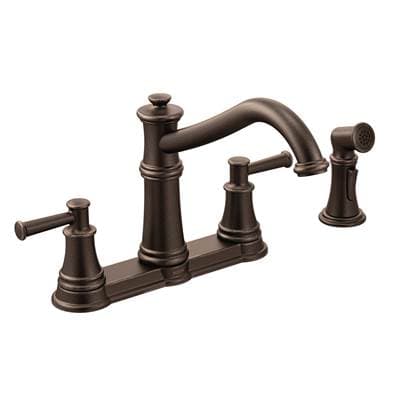 Belfield Traditional Two Handle High Arc Kitchen Faucet with Side Spray, Oil Rubbed Bronze