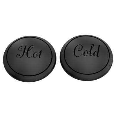 Weymouth Hot and Cold Replacement Handle Caps, Matte Black by Moen