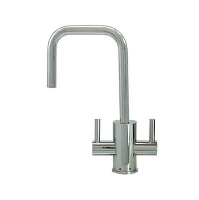 Hot and Cold Water Faucet with Contemporary Round Body and Handles (90 deg Spout)