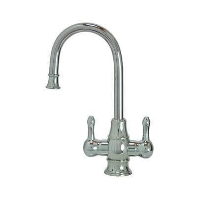Hot and Cold Water Faucet with Traditional Curved Body and Curved Handles