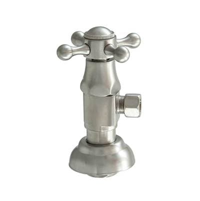 Brass Deluxe Cross Handle with 1/4 Turn Ceramic Disc Cartridge Valve - Lead Free - Angle (1/2 inch Female)