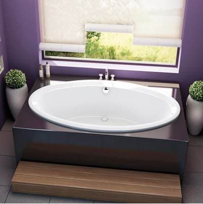 Tympani 72 x 42 Acrylic Drop-in Center Drain Aeroeffect Bathtub in White