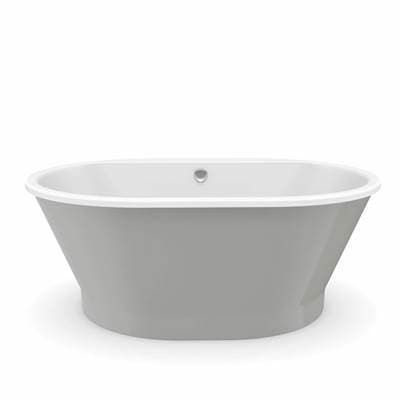 Brioso 6636 AcrylX Freestanding Center Drain Bathtub in White with Sterling Silver Skirt