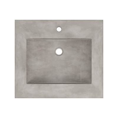 24'' Palomar Vanity Top with Integral Sink in Ash - Single Faucet Cutout by Native Trails