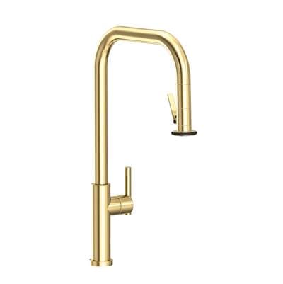 East Linear Pull-Down Kitchen Faucet - Trigger Spray Forever Brass PVD