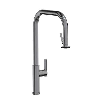 East Linear Pull-Down Kitchen Faucet - Trigger Spray Midnight Chrome by Newport Brass