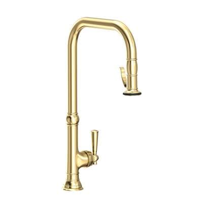 Jacobean Pull-Down Kitchen Faucet - Trigger Spray Forever Brass PVD by Newport Brass