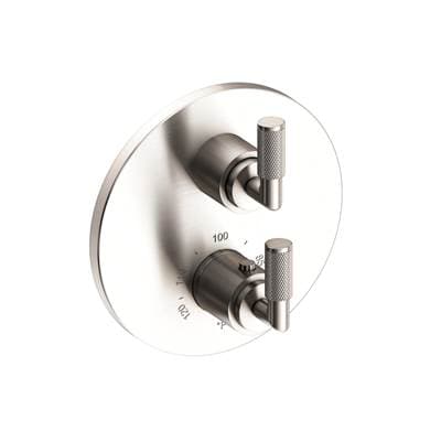Kimbell 1/2'' Round Thermostatic Trim Plate with Handle Satin Nickel