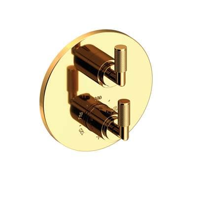 Kimbell 1/2'' Round Thermostatic Trim Plate with Handle Polished Gold PVD by Newport Brass