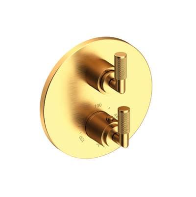 Kimbell 1/2'' Round Thermostatic Trim Plate with Handle Satin Gold PVD