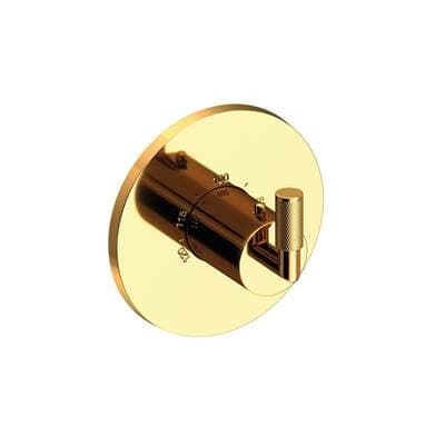 Kimbell 3/4'' Round Thermostatic Trim Plate with Handle Polished Gold PVD by Newport Brass