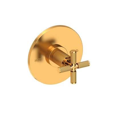 Kimbell Balanced Pressure Shower Trim Plate with Handle. Less showerhead, arm and flange. Aged Brass
