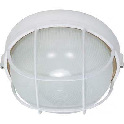 1 Light 10'' Round Cage Bulk Head by Nuvo
