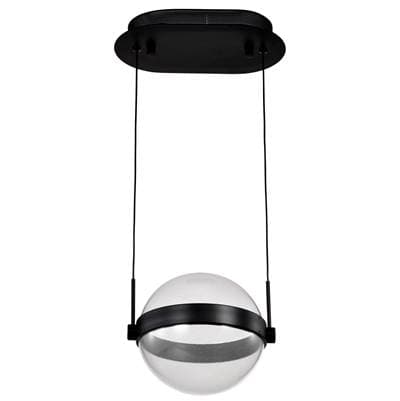 Arvada; 8 Inch LED Pendant; Matte Black; Silk Screened Acrylic Lens