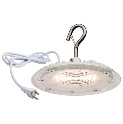 60 Watt; Hi-Pro Shop Light with Plug; 8'' Dia.; 5000K; White Finish; 120 Volt