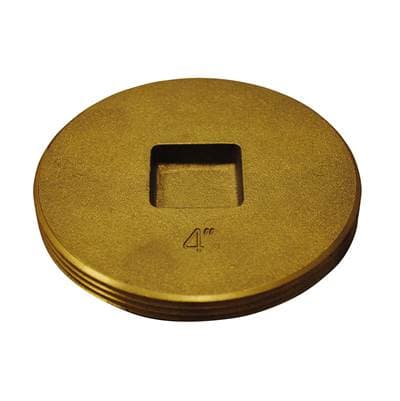4 In. L.W. Brass Recessed Cleanout Plug
