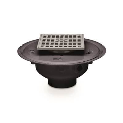 2 In. Pvc Nickel Square Drain W/4 In. Nickel Square Strainer