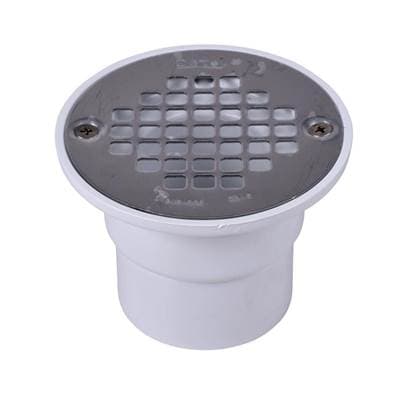 2 Part Slab Drain Brass Grate Round Ring Abs