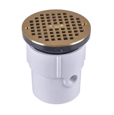 3 Or 4 Adjustable Pvc Drain W/5 Brass Grate  Square Ring