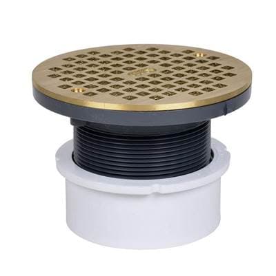 4 In. Pvc Pipe Fit W/5 In. Brass Grate  Ring