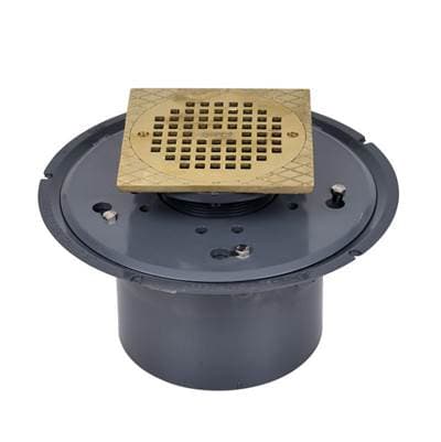 6 In Pvc Adjustable Drain W/6'' Nickel Strainer & Square Ring by Oatey