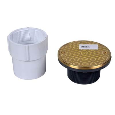 3 Or 4 In Abs Adjustable Drain W/6'' Cast Brass Cover & Round