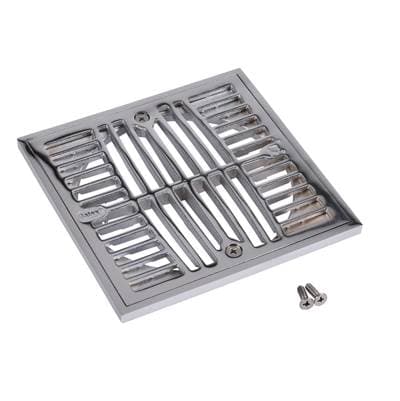 Strainer-6 In. Square Chrome And Ring