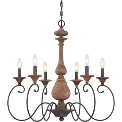 Chandelier 6-Lgt Rustic Black
